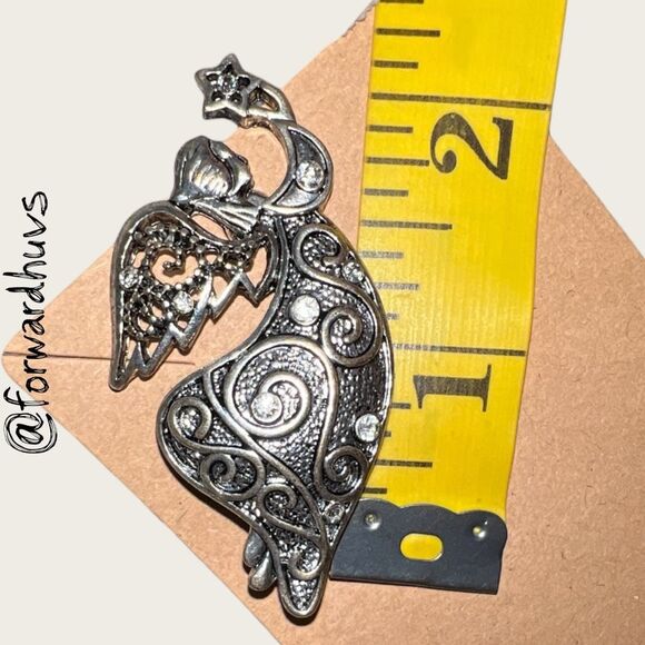 Bundle Sale 3 for $15 | Angle Brooch With Rhinestone Embellishments - Picture 5 of 6